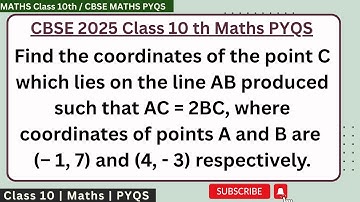 Find the coordinates of the point C which lies on the line AB produced such that AC = 2BC, where co