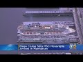 Mega cruise ship msc meraviglia arrives in manhattan