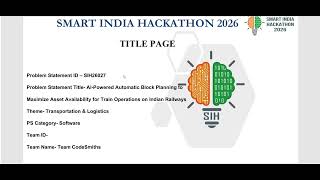 RailFlow | Smarter Railway Maintenance Block Planning | Team CodeSmiths | SIH 2026 screenshot 3