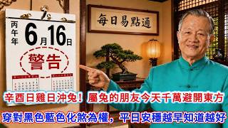 6月16日辛酉平日雞沖兔煞東！屬兔的朋友避開東方，穿黑色藍色化煞為權，平日安穩越早知道越好！【每日易點通】 screenshot 2