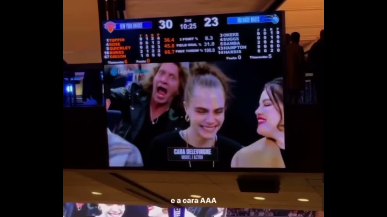 Selena Gomez with Cara Delevingne at the knicks game.