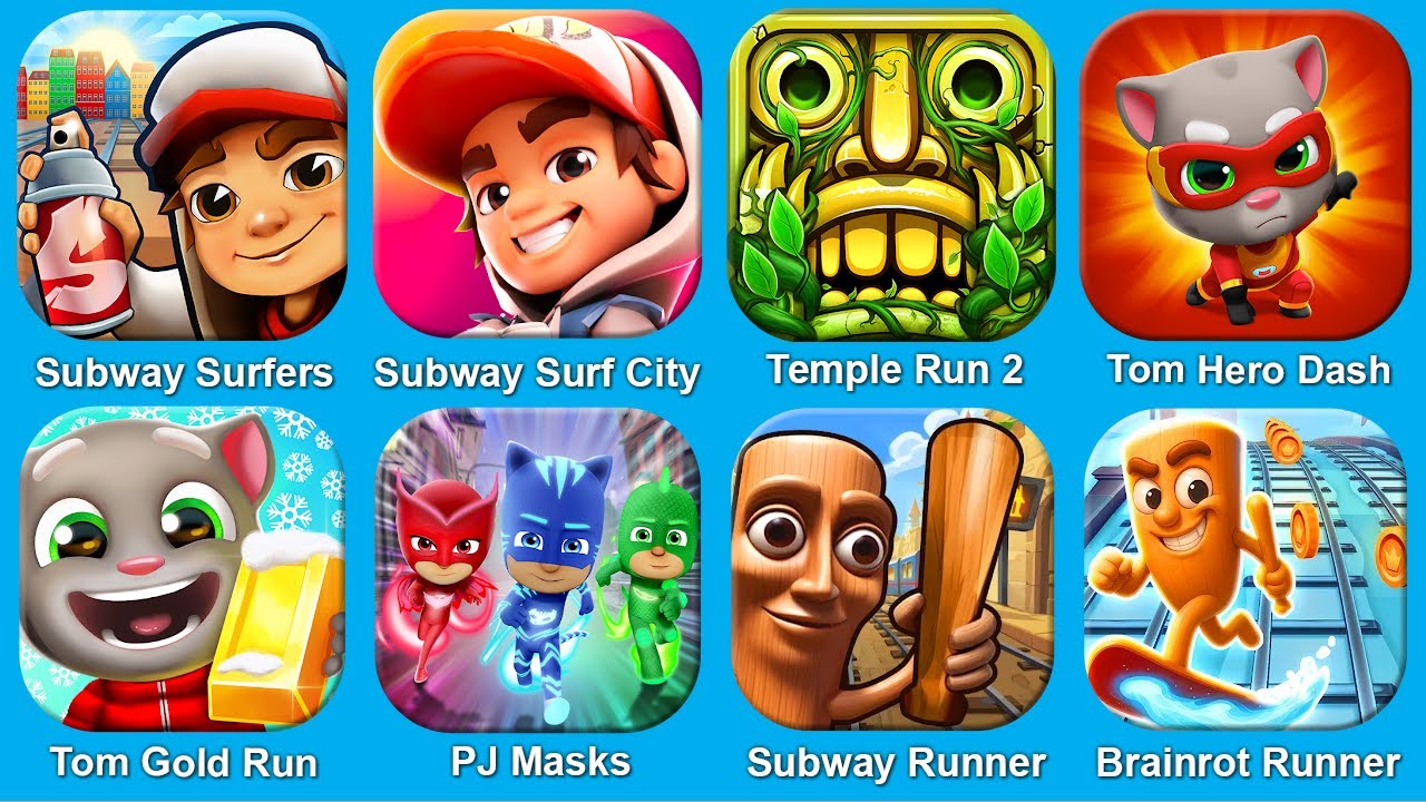Mask Tom Run Subway Surf,Subway Surf City,Temple Run 2,Tom Hero Dash,Tom Gold Run,PJ ...