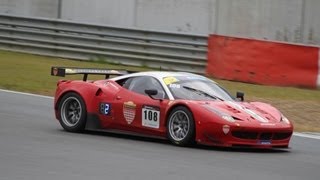 Ferrari 458 gt2 in action - onboard, racing, flames amazing sound!!!