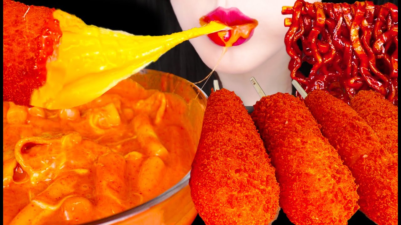 ASMR MOZZARELLA CORN DOGS CHEESY 모짜렐라 핫도그 MUKBANG 먹방