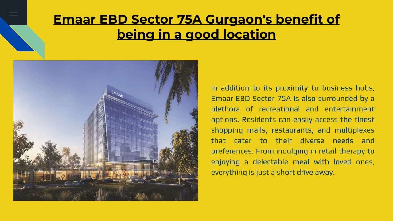 Emaar EBD Sector 75A Gurgaon  Unmatched Quality of Life