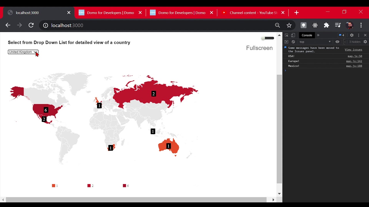 Domo Sugarforce Map Selector
