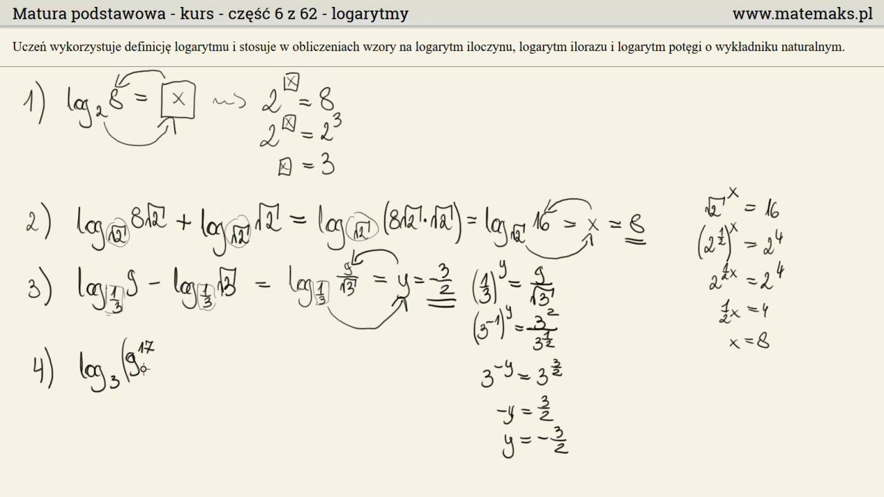 Matematyka 2 Nowa Era Logarytmy Sprawdzian - Matura podstawowa - kurs - logarytmy - YouTube