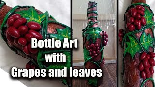 Bottle art with Grapes / Bottle Decoration Ideas / Bottle Craft Ideas / Bottle art Tutorial screenshot 2