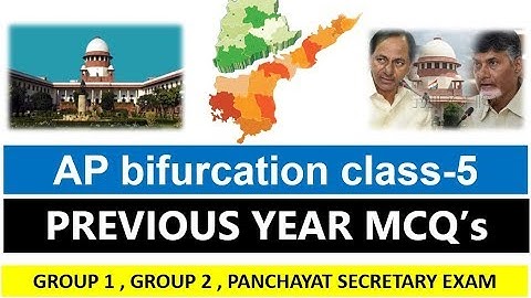 PREVIOUS YEAR QUESTIONS ON AP BIFURCATION ACT // MCQs on AP bifurcation act 2014 in telugu