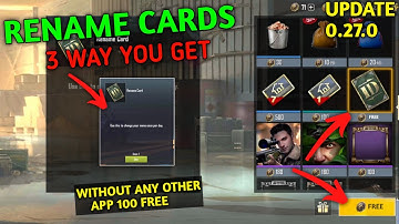 How To Get Free Rename Card Pubg Mobile Lite | 3 Way You Get Free Rename Card In Pubg Mobile Lite