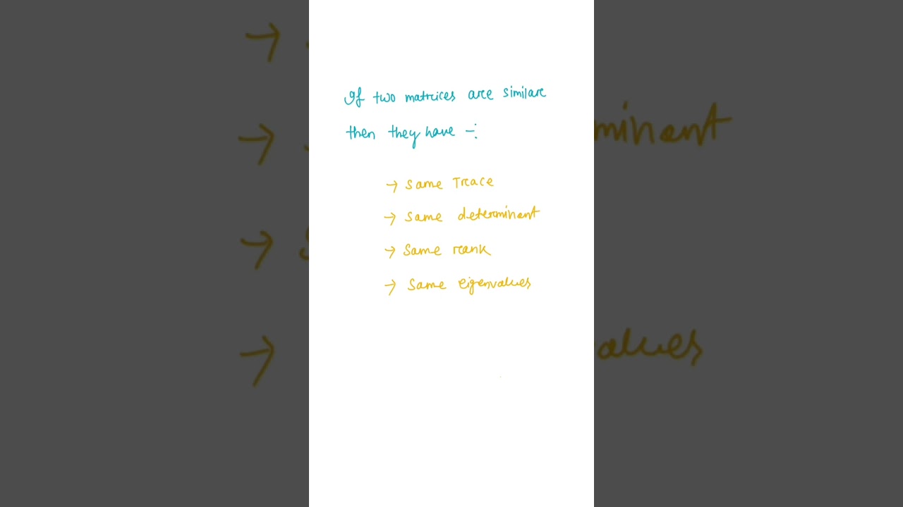 Similar Matrix property