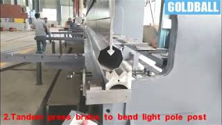 steel light pole manufacturing process-Street light pole production line-Light pole making machine