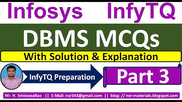 DBMS MCQs | InfyTQ 2023 DBMS MCQs | DBMS MCQs Solution & Explanation | Database MCQs | Part-3
