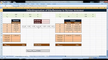 Excel for Chemical Engineers I 21 I Energy balance (5/5) [Eneryg balance for reactive systems 2]
