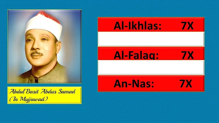 || 7X ||  Al-Ikhlas, Al-Falaq, An-Nas || Abdul Basit (In Mujjawad)