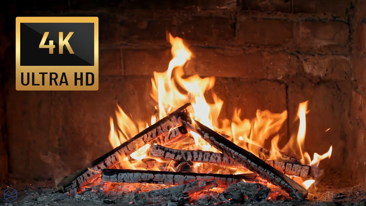 FIREPLACE 4K 🔥 Crackling Fireplace ( 6 HOURS) Fire Ambience with Burning Logs & Fire Sounds NO MUSIC