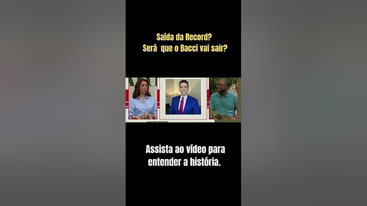 Bacci fora da Record? 🤔