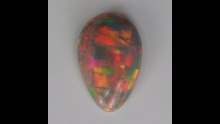 Pear Shape Cabochon Cut Semi Black Opal 5.37 Carats