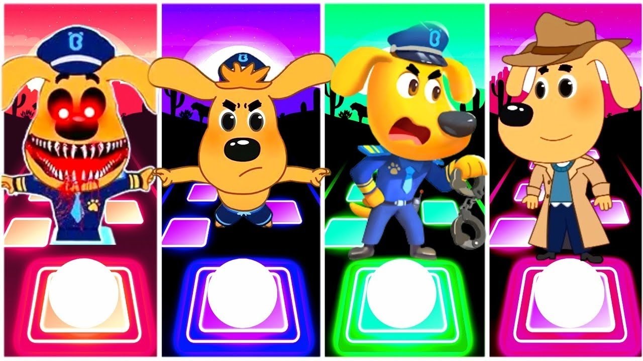 Sheriff Labrador Team 🐾🆚 Sheriff Labrador Exe Team 👮‍♂️💥 Who Is the Best? ★Tiles Hop EDM Rush!