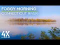 Nature Sounds of a Foggy Morning by the River - Autumn Ambience &amp; Fall Foliage Colors 4K UHD