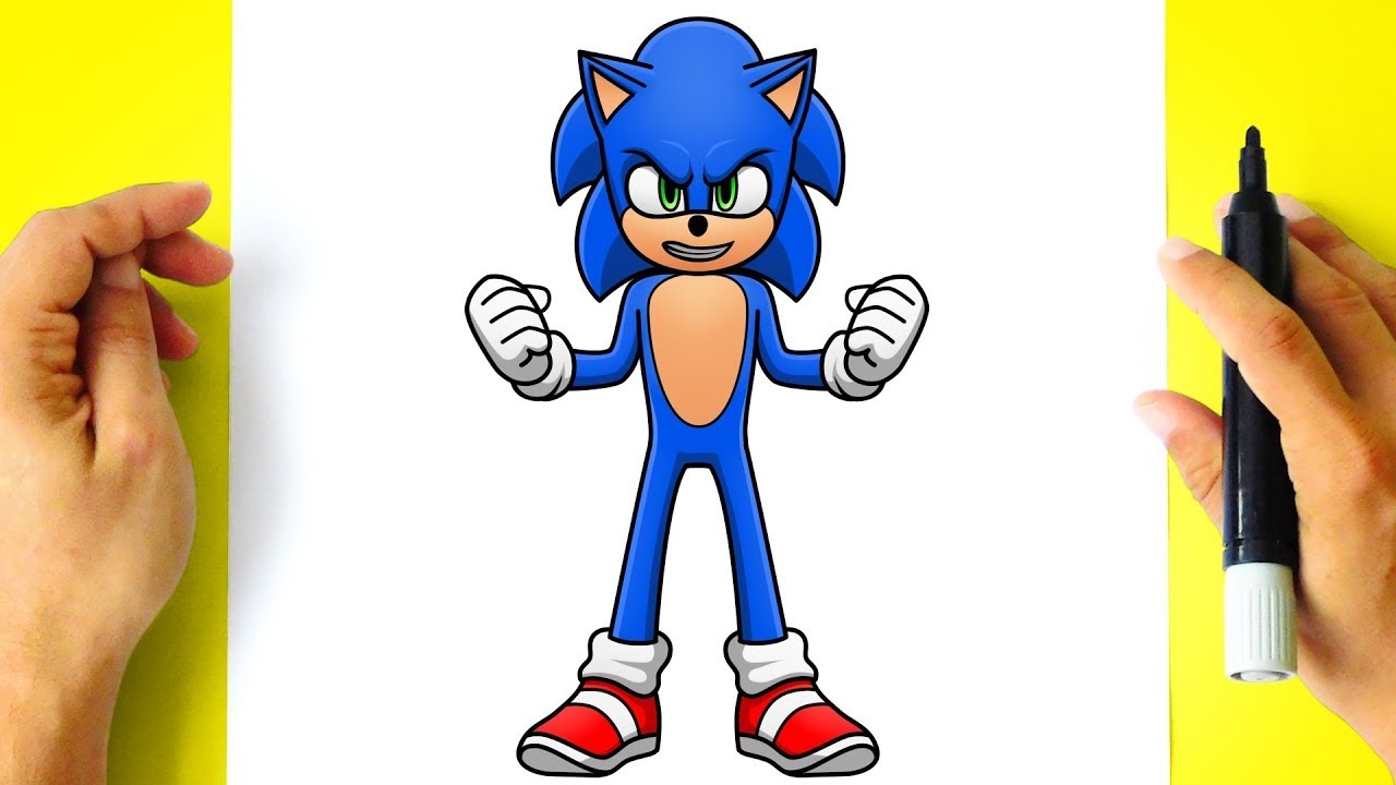 How to DRAW SONIC the Hedgehog | Step by Step - YouTube