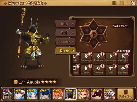 Summoners War: Sky Arena - Wind Anubis Runes  @gamerairtias9730