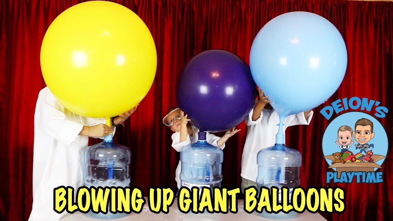 BLOWING UP A GIANT BALLOON KIDS SCIENCE DEION'S PLAYTIME YouTube