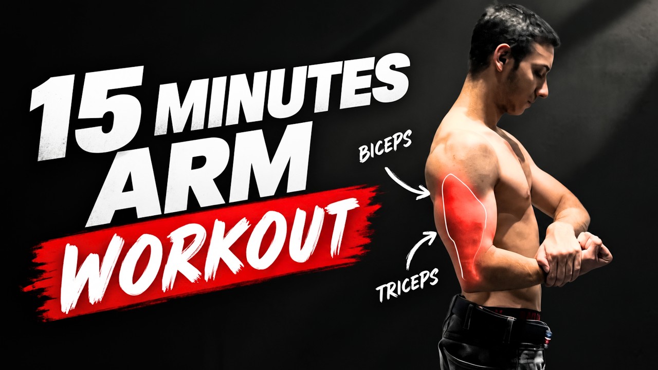 🔥 15 MINUETE ARMS WORKOUT | Biceps & Triceps + Dumbbells