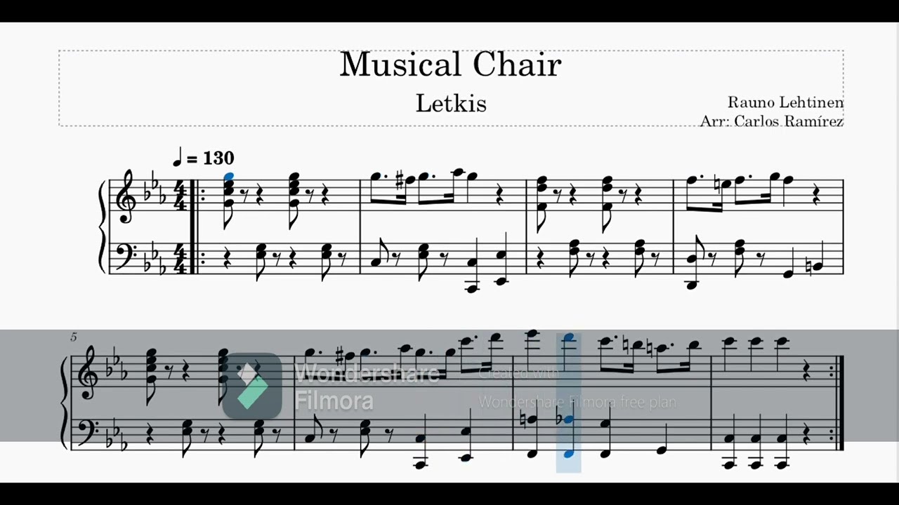 Musical Chair Dance ARTEK   Piano transcription Letkiss by Rauno Lehtinen