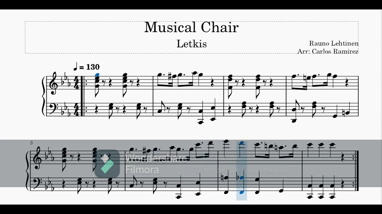 "Musical Chair" Dance ARTEK Piano transcription. Letkis by Rauno