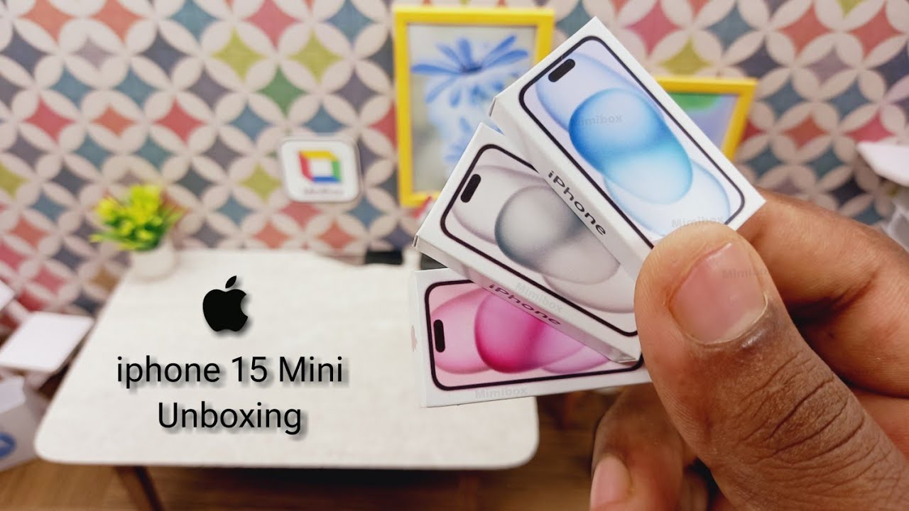 Apple iPhone 15 unboxing minibox, miniphone