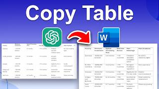 How To Copy Table From ChatGPT To Word (Step By Step)