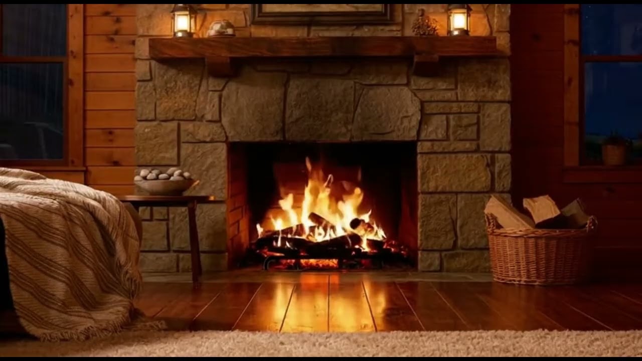 Warm Fireplace Crackling Indoors 🔥 Cozy Hearth Sounds for Sleep, Relaxation & Hygge
