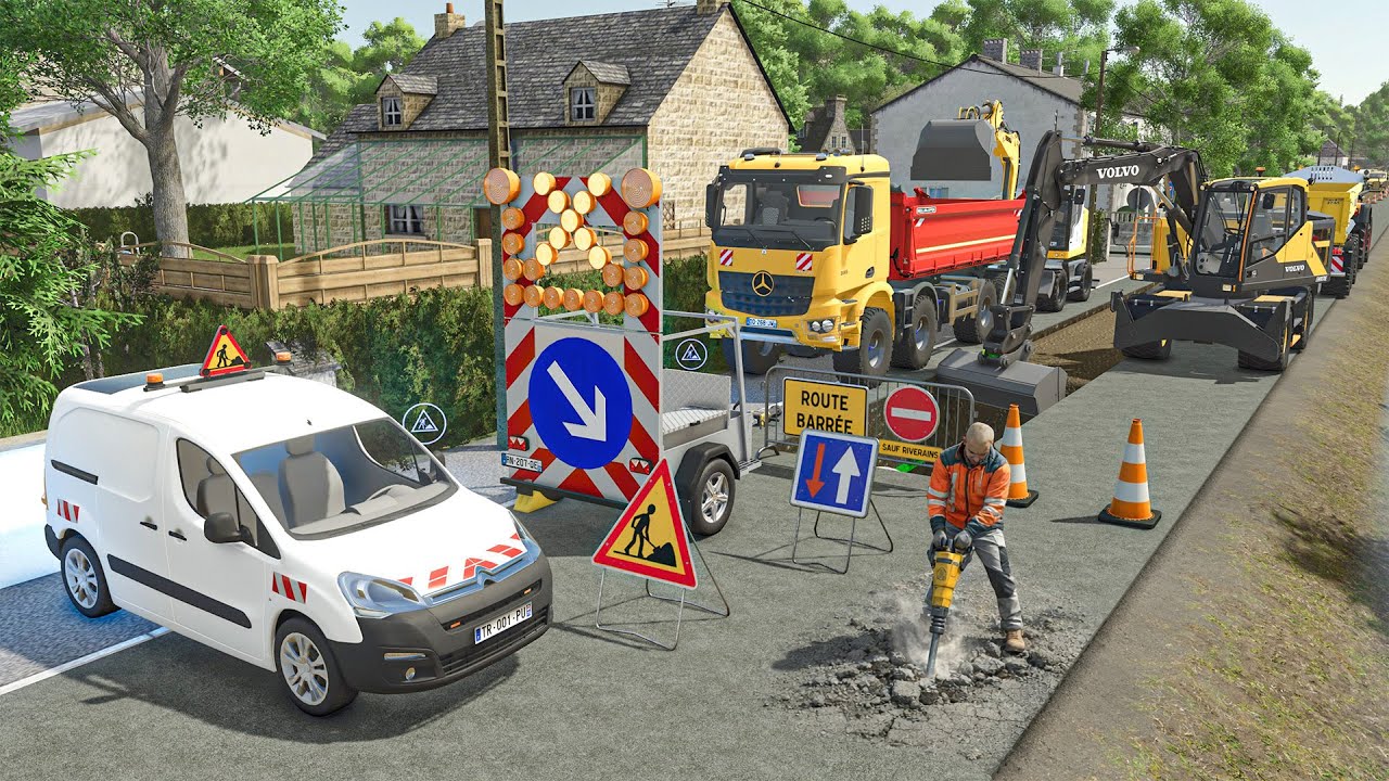 Démolition d'une ROUTE en Pleine VILLE (La VOLVO est inarêtable) | FS25 Travaux Publics