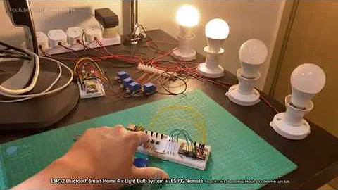 4 x 9W Light Bulb Smart Home System w/Bluetooth Pushbutton Remote, ESP32 & 5V Relay Modules [4K60]