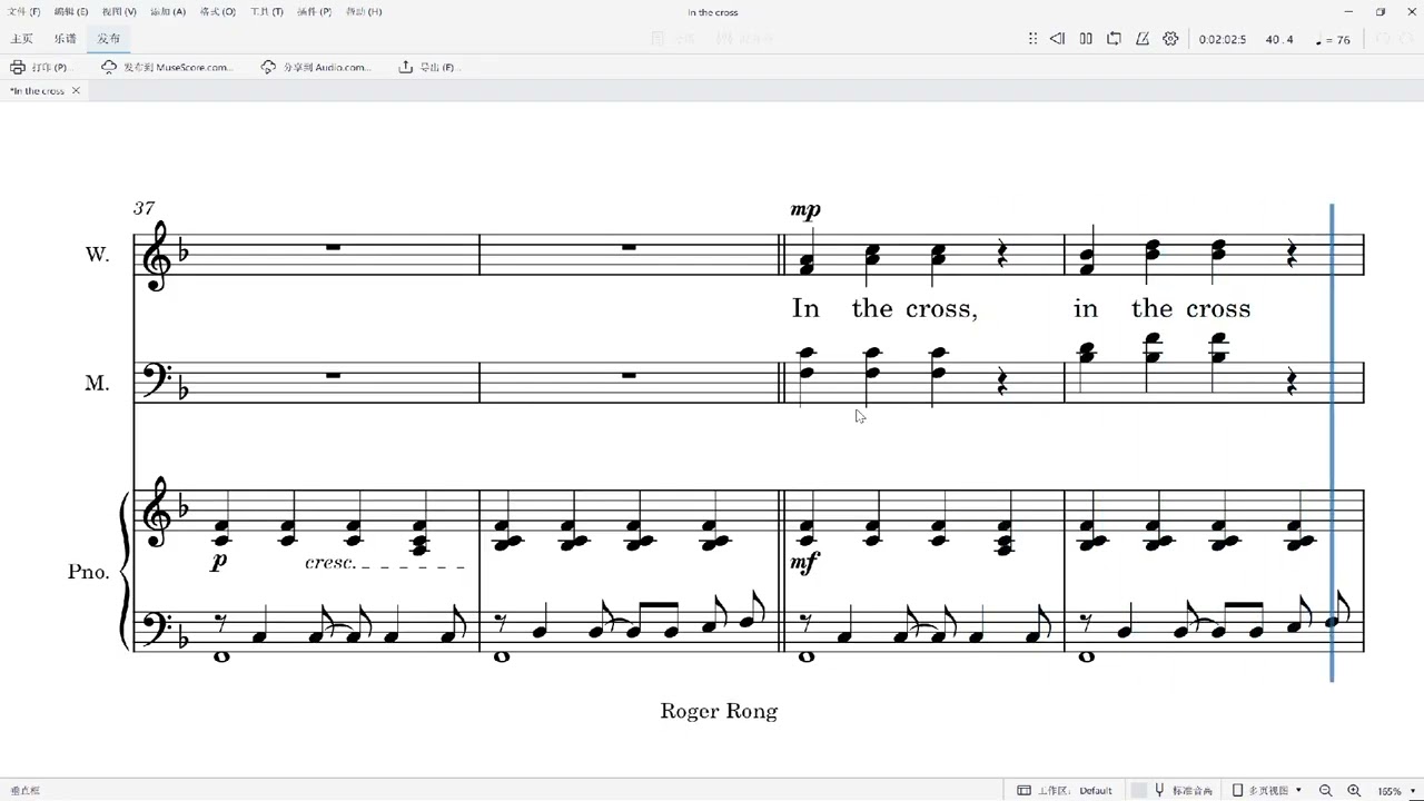 In the cross --- Chorus