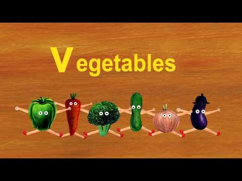 Vegetables $ Violin - Lower Case Alphabet "v"