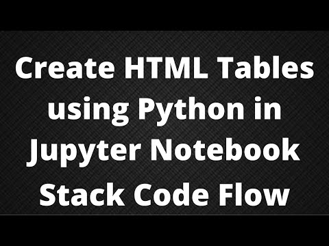Create HTML Tables using Python in Jupyter Notebook, Pycharm