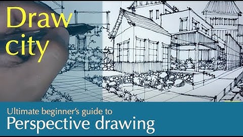 Perspective Drawing : Draw Cityscape 46: curve pathways and buildings in two point perspective.