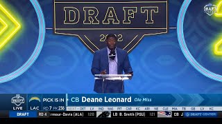 Chargers Select CB Deane Leonard (Rd 7, Pick 236) | LA Chargers