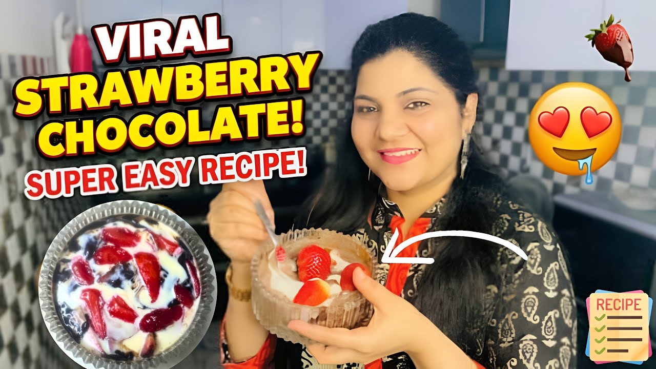 London ka viral Strawberry Chocolate Try kiya!🍫🍓 | Trending Dessert Recipe😋