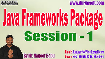 Java Frameworks Package tutorials || Session - 1 || by Mr. Nagoor Babu On 06-10-2023 @6PM IST