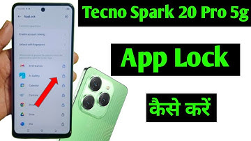 tecno spark 20 Pro 5g me app lock kaise kare | how to lock apps in tecno spark 20 Pro 5g