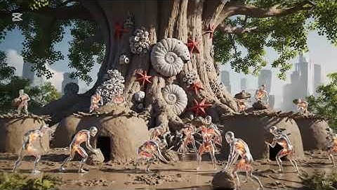 길잡이 곤충, 시대를 건너 산 나무, 자연, 문명 건축, 시스템, 시스템 틈 속의 자연, 나비애벌레와 기생애 벌레. 통제 불가능성