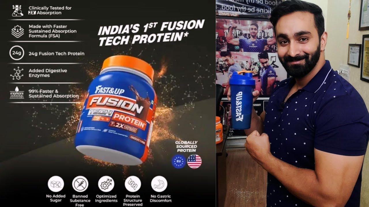Fast & Up Fusion Tech Protein Review | Plant Protein and Whey Protein Blend | 2X Faster Absorption