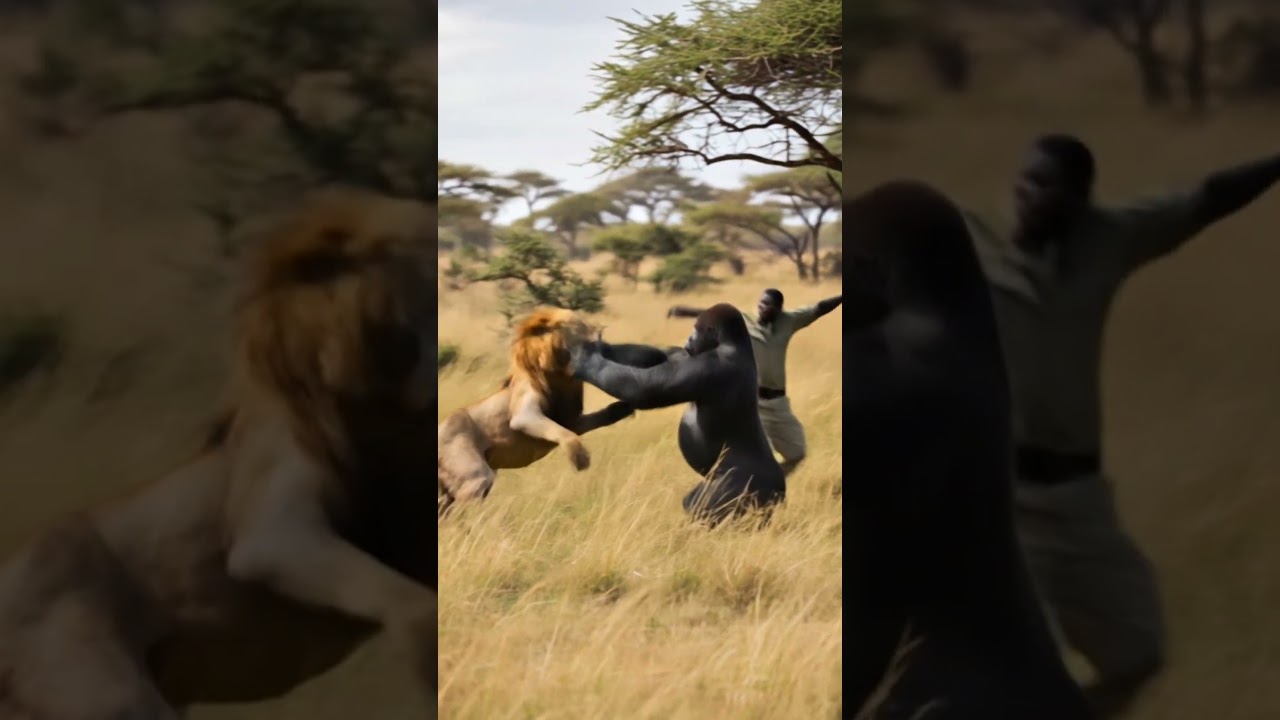 Gorilla vs Lion Alpha Wild Battle, Rangers Step In