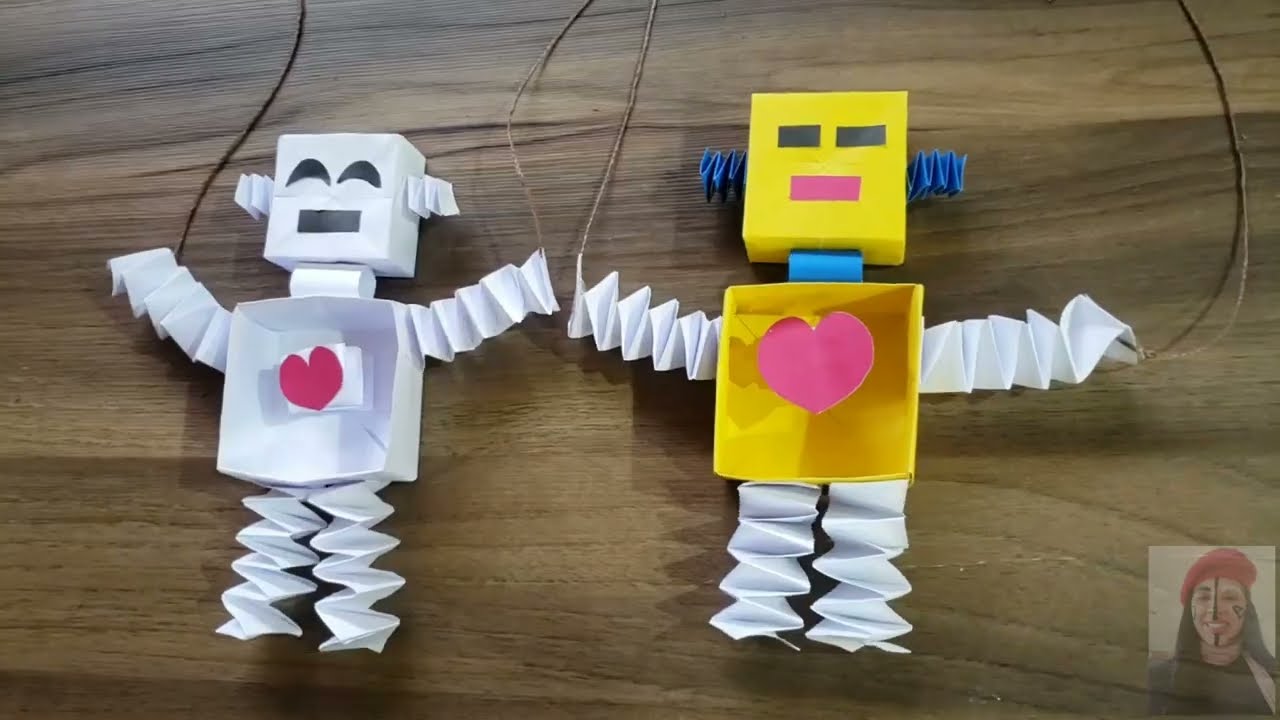 ♥️Como fazer um robô de papel - marionete/fantoche - prof elessandra mara