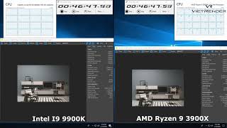 3Dsmax Corona 2 Render Time Exterior AMD Ryzen 9 3900X vs Intel I9 9900K