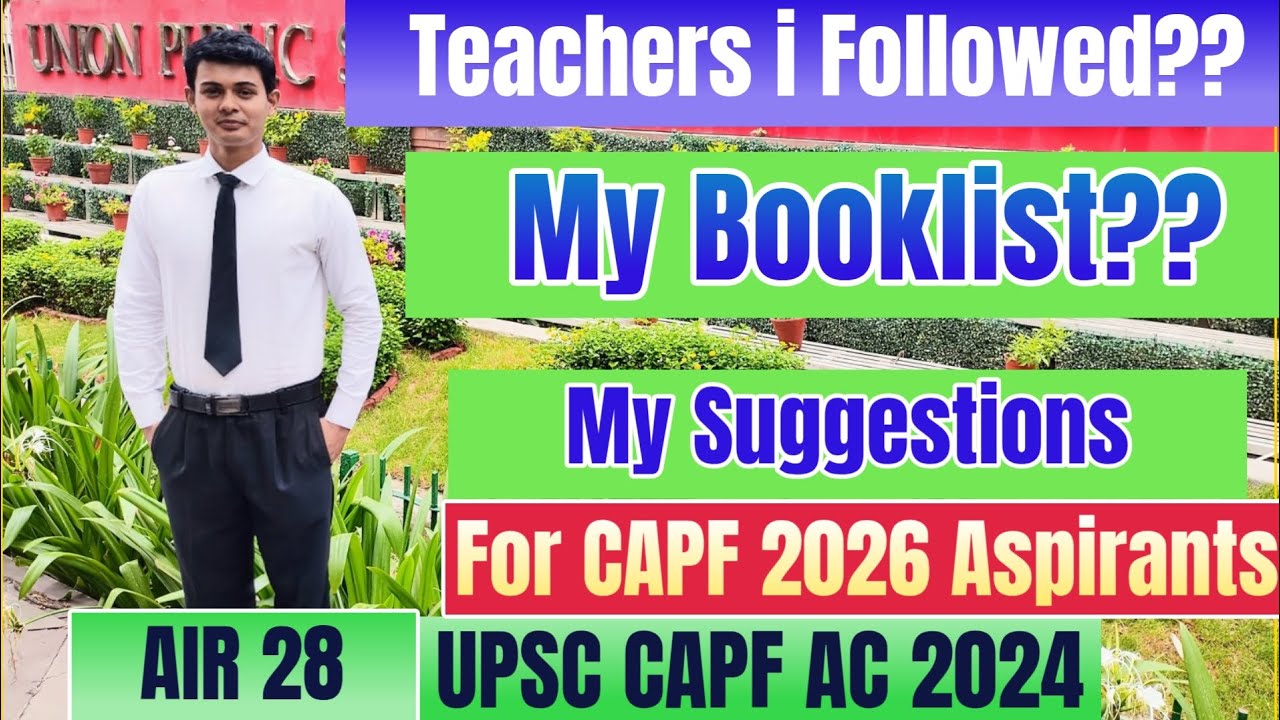CAPF Booklist & Resources| Analysis with saurabh | AIR 28 CAPF 2024