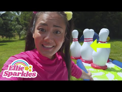 Slip N Slide Bowling Challenge! Kids Competition! | Ellie Jr. - WildBrain | Full HD Episodes